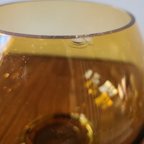 Three Vintage Amber Goblet Vase/Candle Holders - Picture 9 of 9